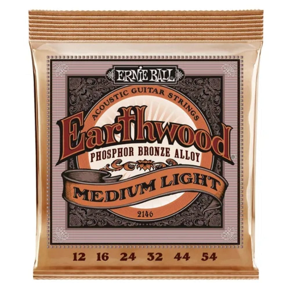 Encordoamento para Violão AÇO .012 Médio Leve Earthwood 2146 Ernie BALL
