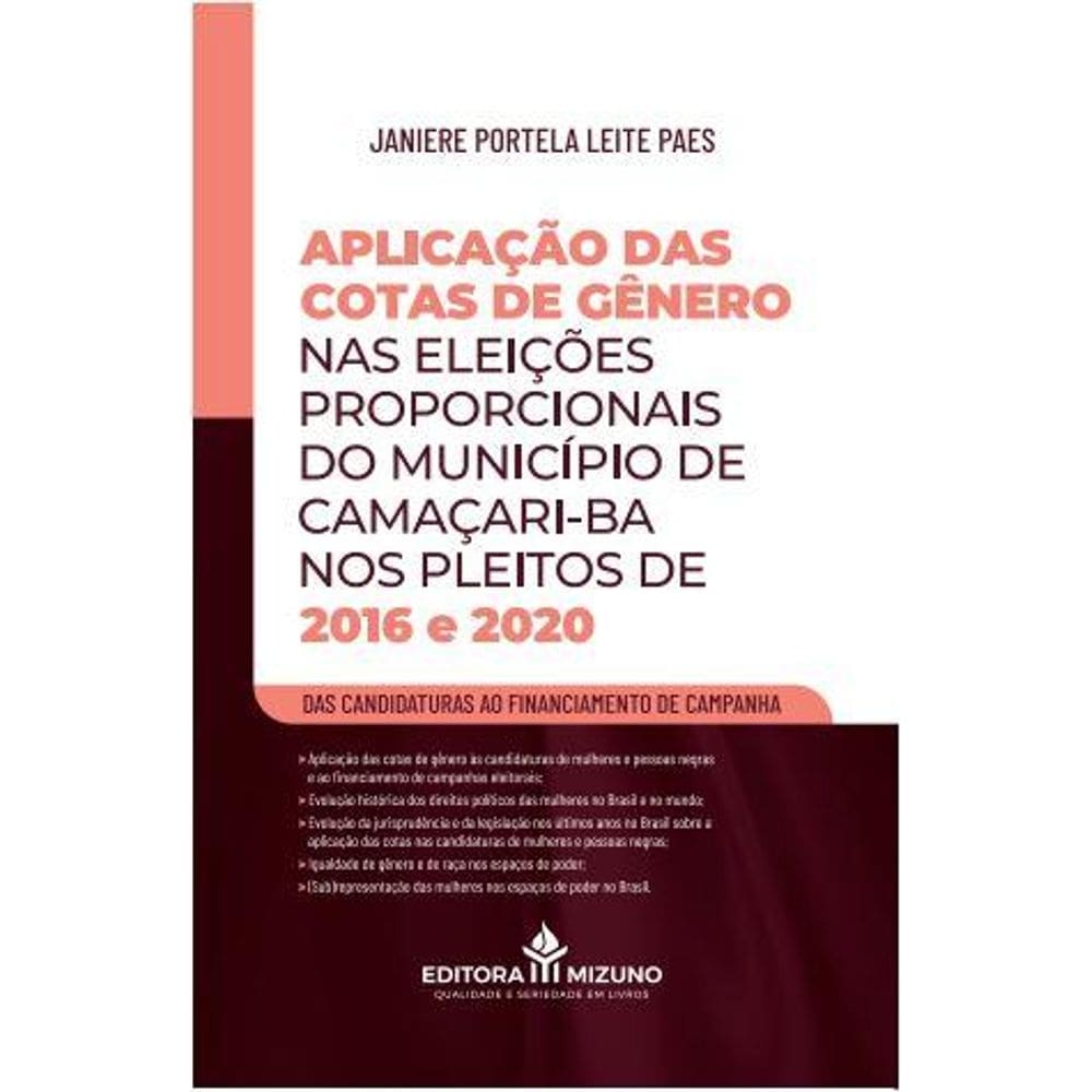 Aplicação das Cotas de Gênero nas Eleições Proporcionais do Município de Camaçari-BA, nos Pleitos de 2016 e 2020