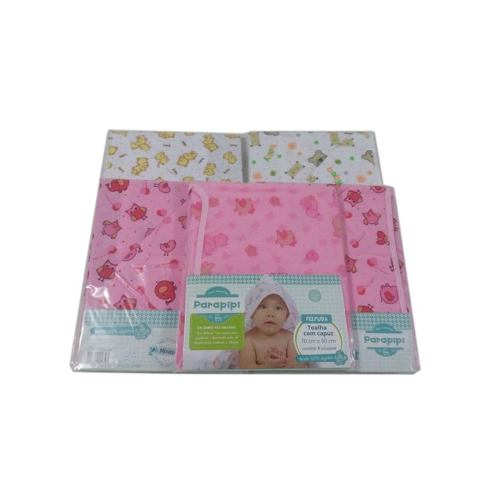 Kit 4 cueiro 12 pano boca 1 toalha capuz travesseiro menina