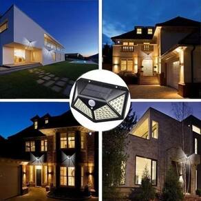 Luminária Solar 100 Leds Para Muro Prova D`Água