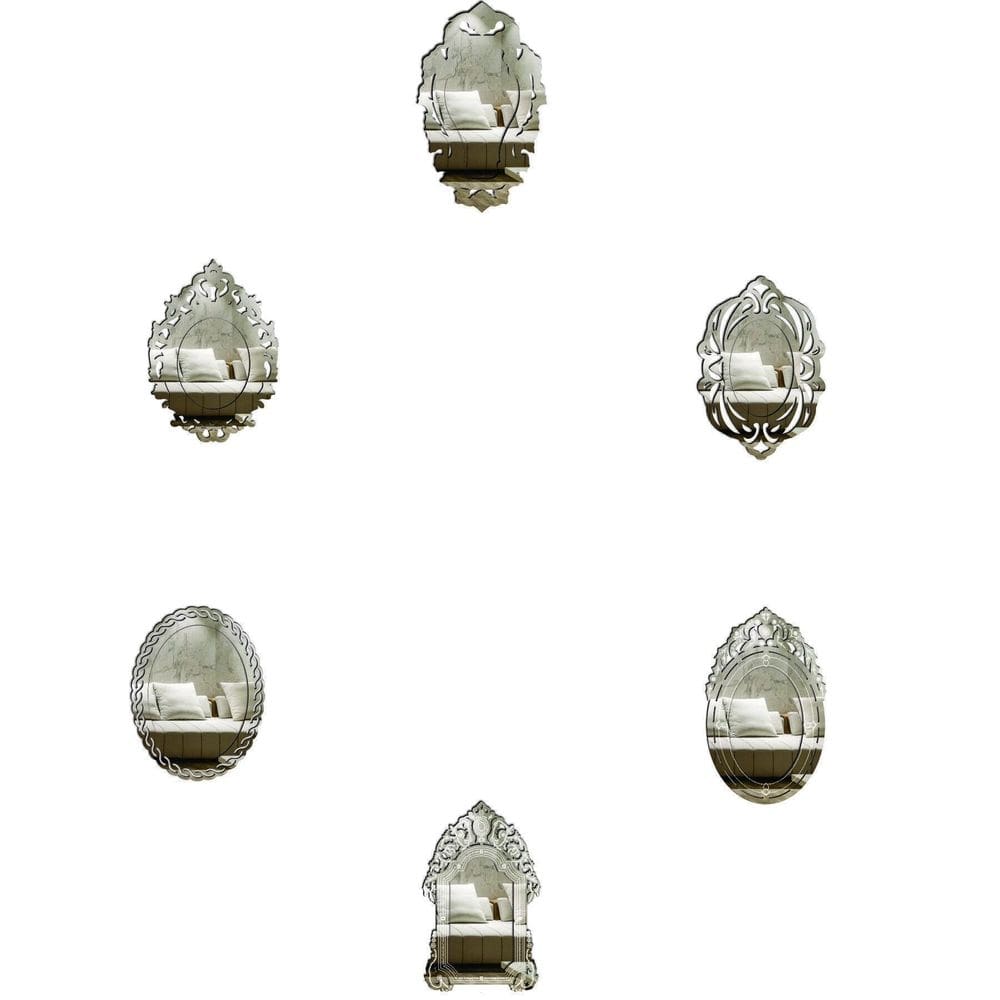 Kit espelhos decorativos venezianos pegui veneza 6 peças