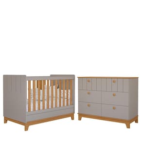 Jogo de Quarto Infantil Biscoito Cômoda 6 Gavetas e Berço - Permóbili Baby
