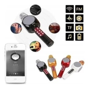 Microfone para celular usb bluetooth led speaker