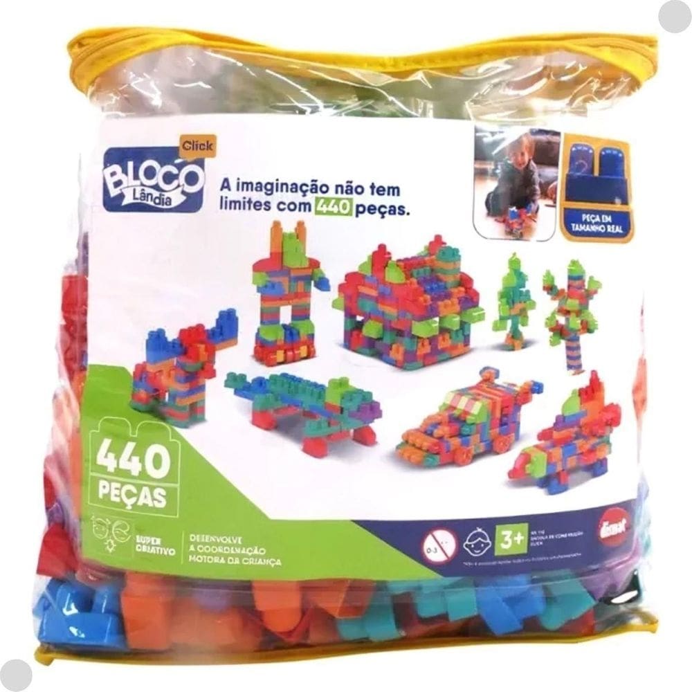Kit De Blocos Blocolândia Sacola 440 Peças 2728 - Dismat