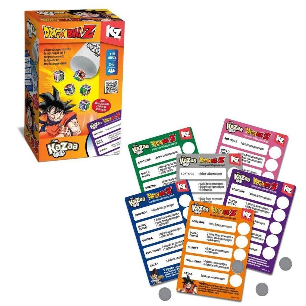 Jogo De Dados E Cartas Kazaa Dragon Ball Z 1261 Elka