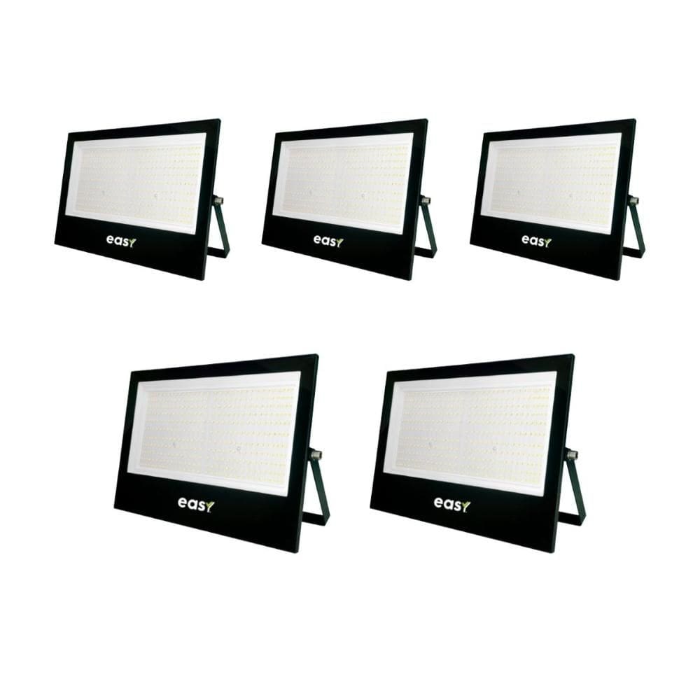 Refletor Led Easy 200W Bivolt 6500K Preto 5 Unidades