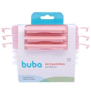 Kit 3 Potes Herméticos Com Tampa E Trava Rosa 18059 - Buba