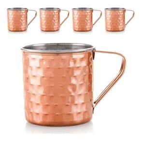 Kit 10X Caneca Moscow Mule Martelada Cobre Aço Inox Bar
