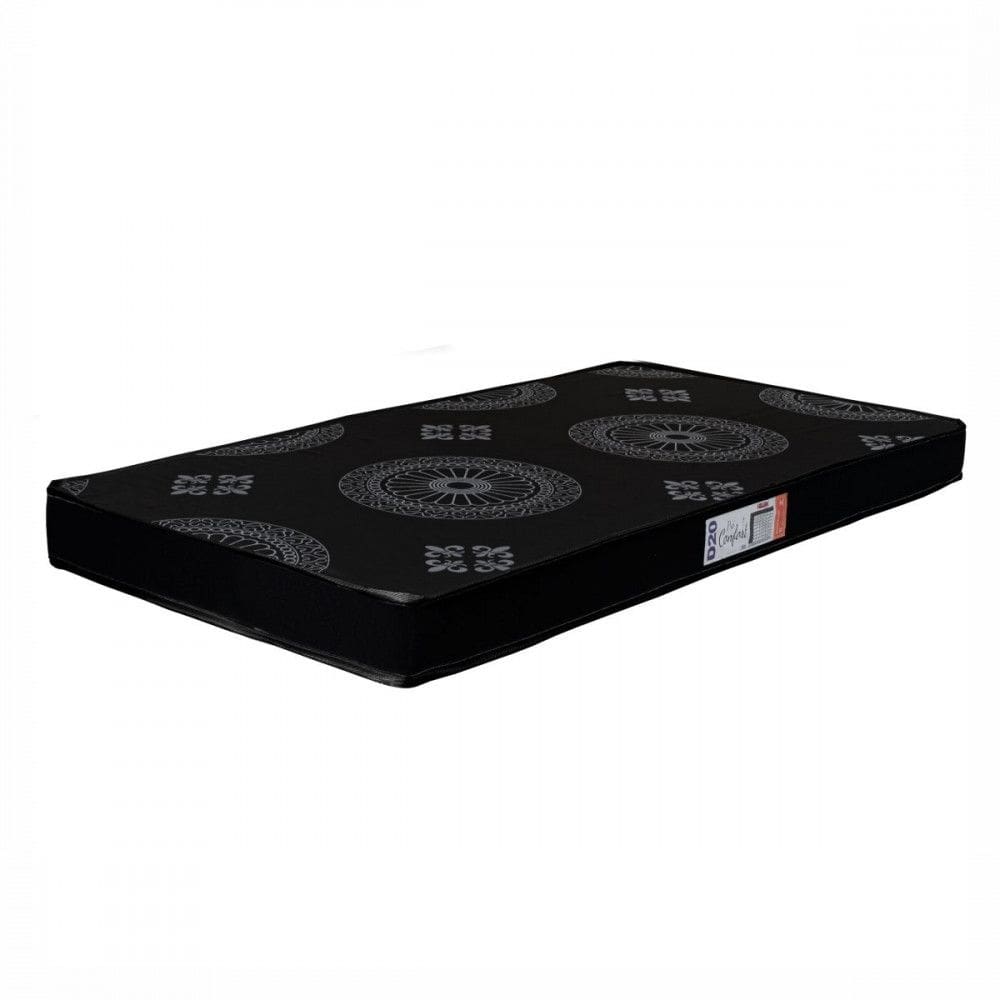 Colchão Solteiro Espuma D20 Pro Confort 78X188X12cm Preto Hellen