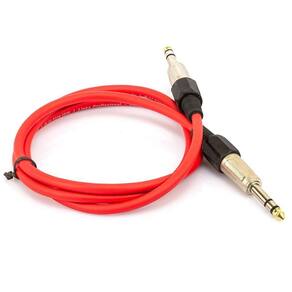 Cabo p10 estereo profissional - vermelho 40 mt