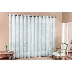 Cortina Luna em Renda para Varão 4M Branco