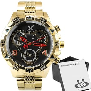 Relogio masculino aço inoxidavel dourado + premium caixa