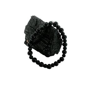 Kit pulseira 8m onix fosca e onix e pedra turmalina - zp7