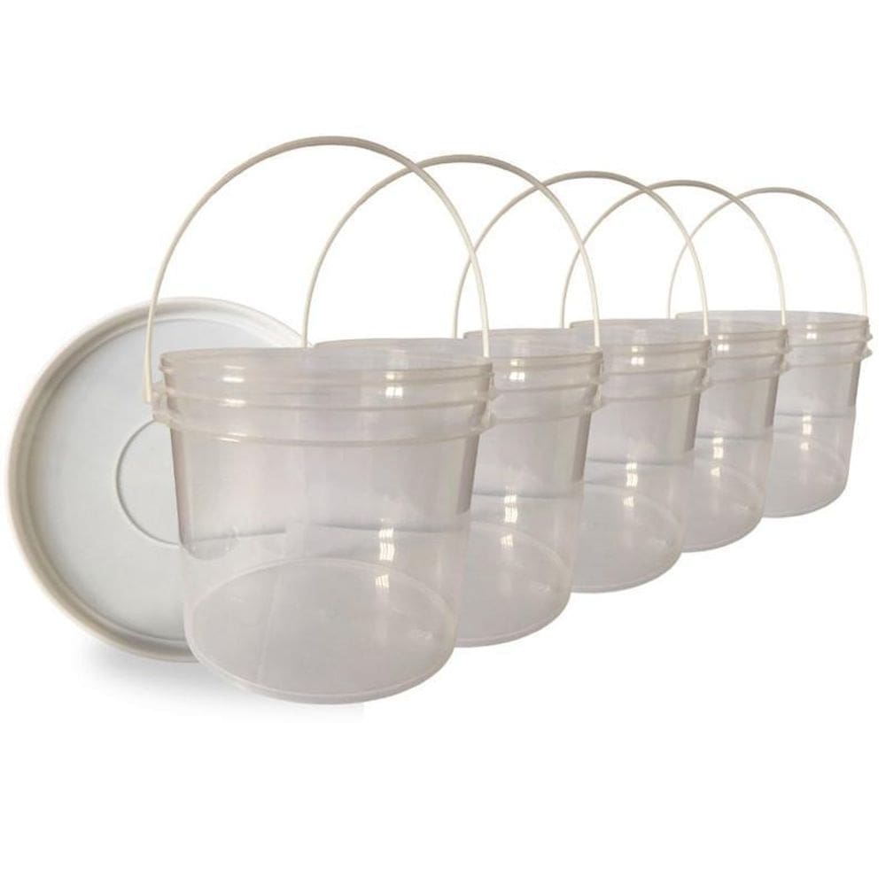 Balde para talha eletrica transparente 2.2l 5 pçs