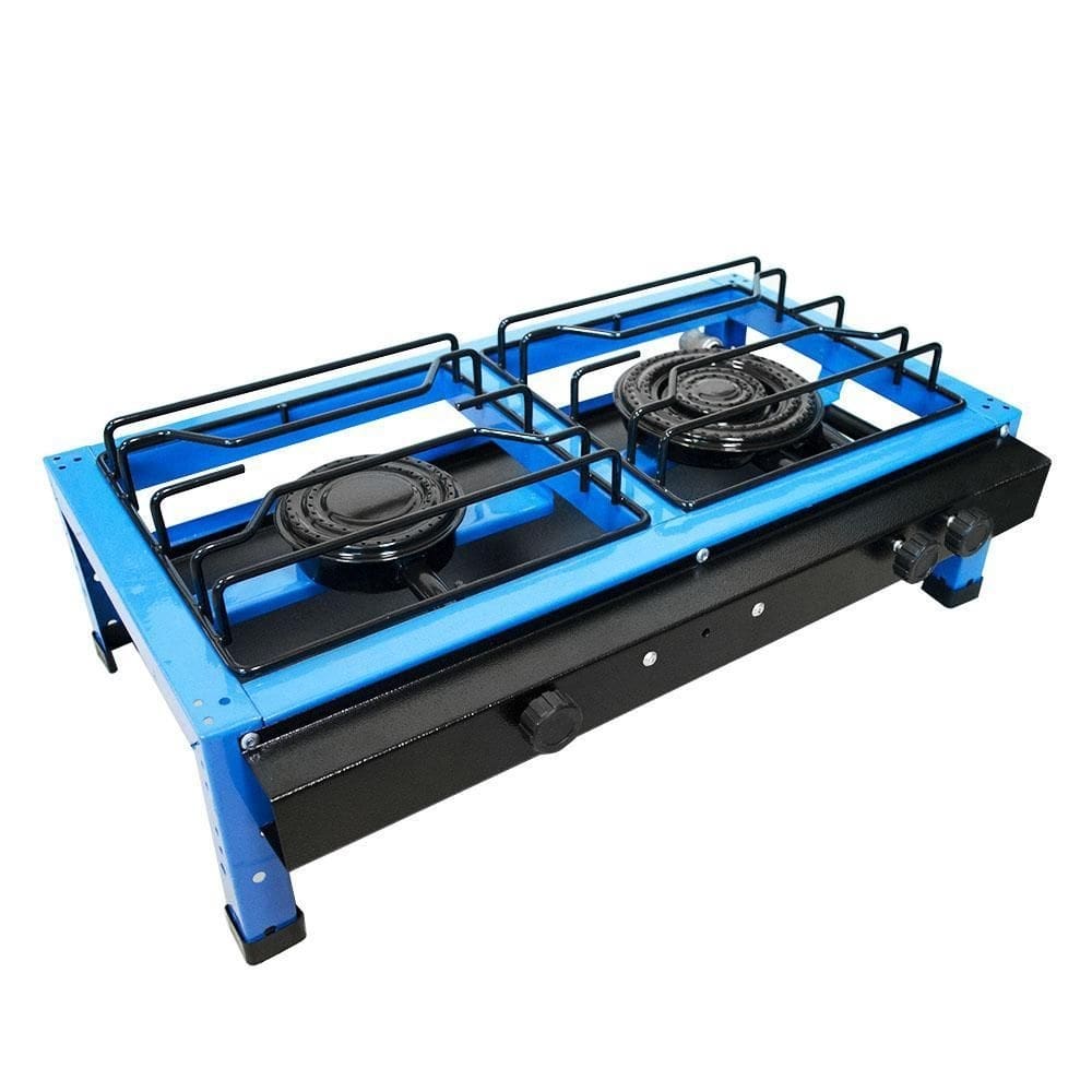 Fogão semi industrial baixa pressão 2 bocas mesa linha azul