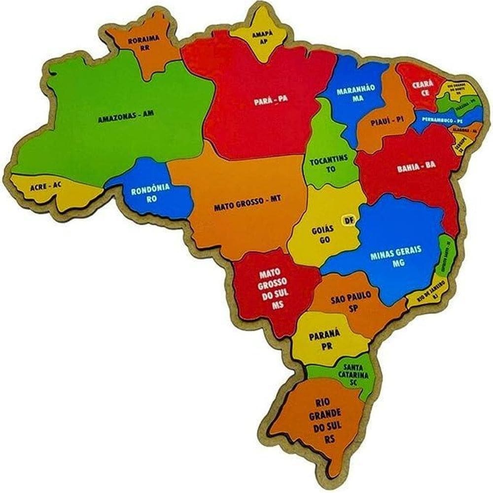 Quebra cabeça infantil do mapa do brasil educativo criativo