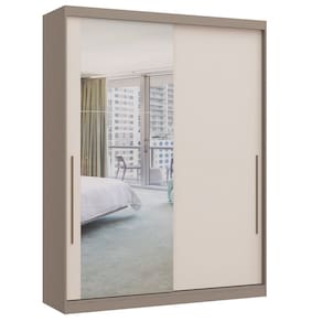 Guarda Roupa Modulado 2 Portas de Correr 2 Gavetas com Espelho Elegance Móveis Castro