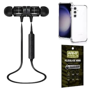 Kit Capinha Antishock Galaxy A25 +Fone Bluetooth Bass Hs-514