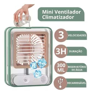 Mini ventilador umidificador recarregável - valecom