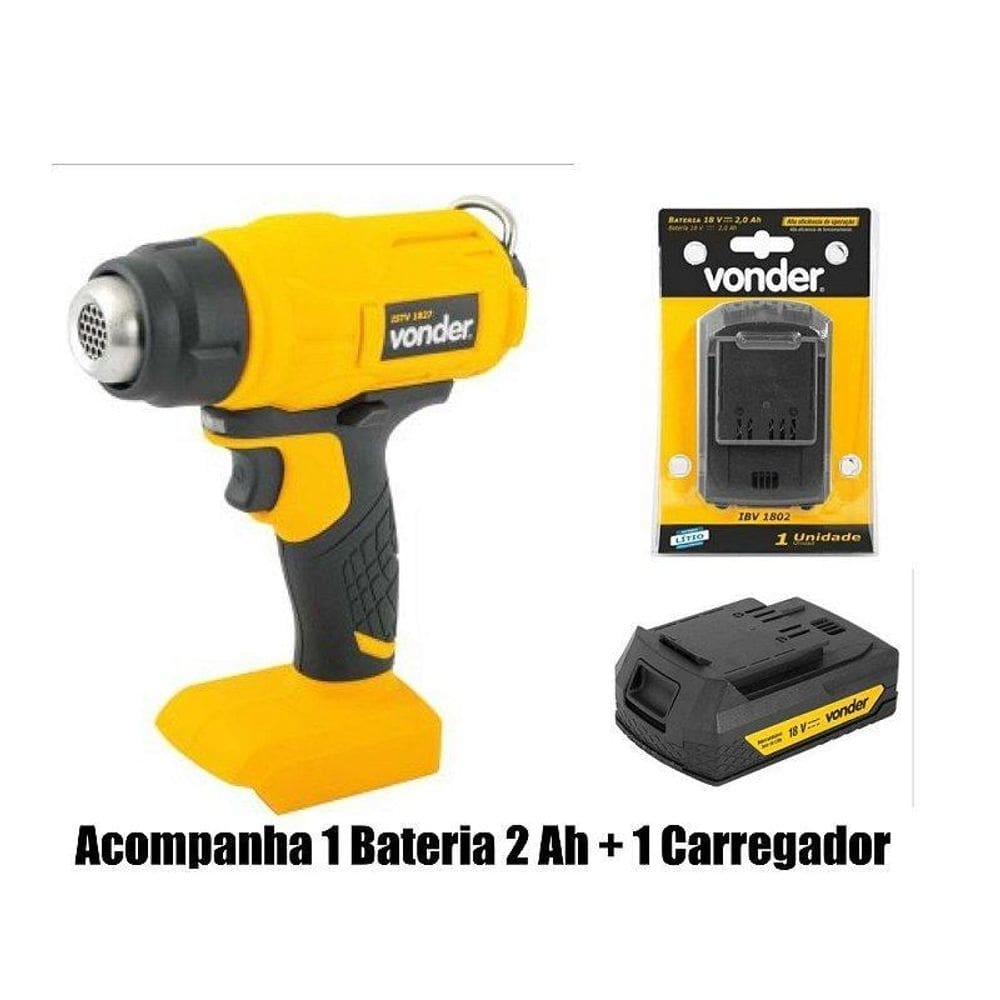 Soprador térmico vonder istv 1827 com bateria 2 amperes 18v