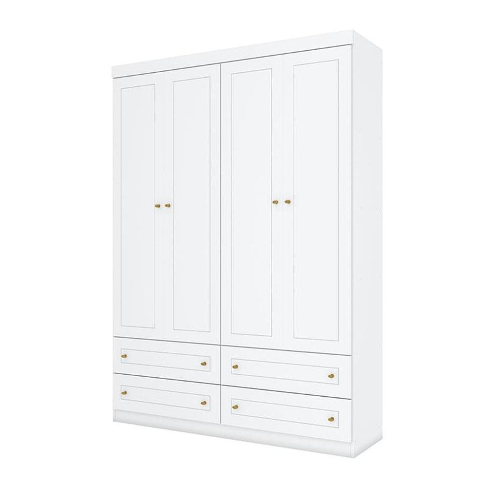 Quarto de Bebê Americano 4 Portas Branco com Colchão Gazin - Henn