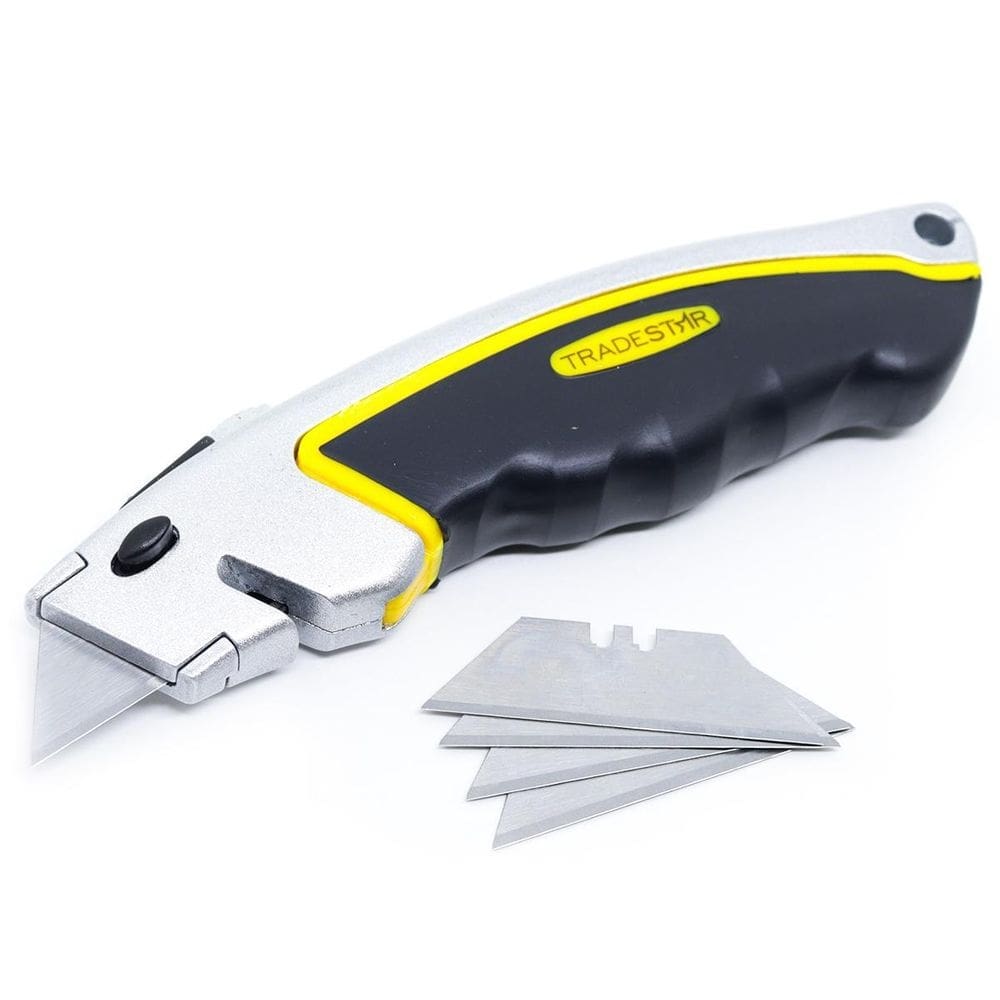 Estilete profissional metal trapezoidal 18mm com 5 lâminas