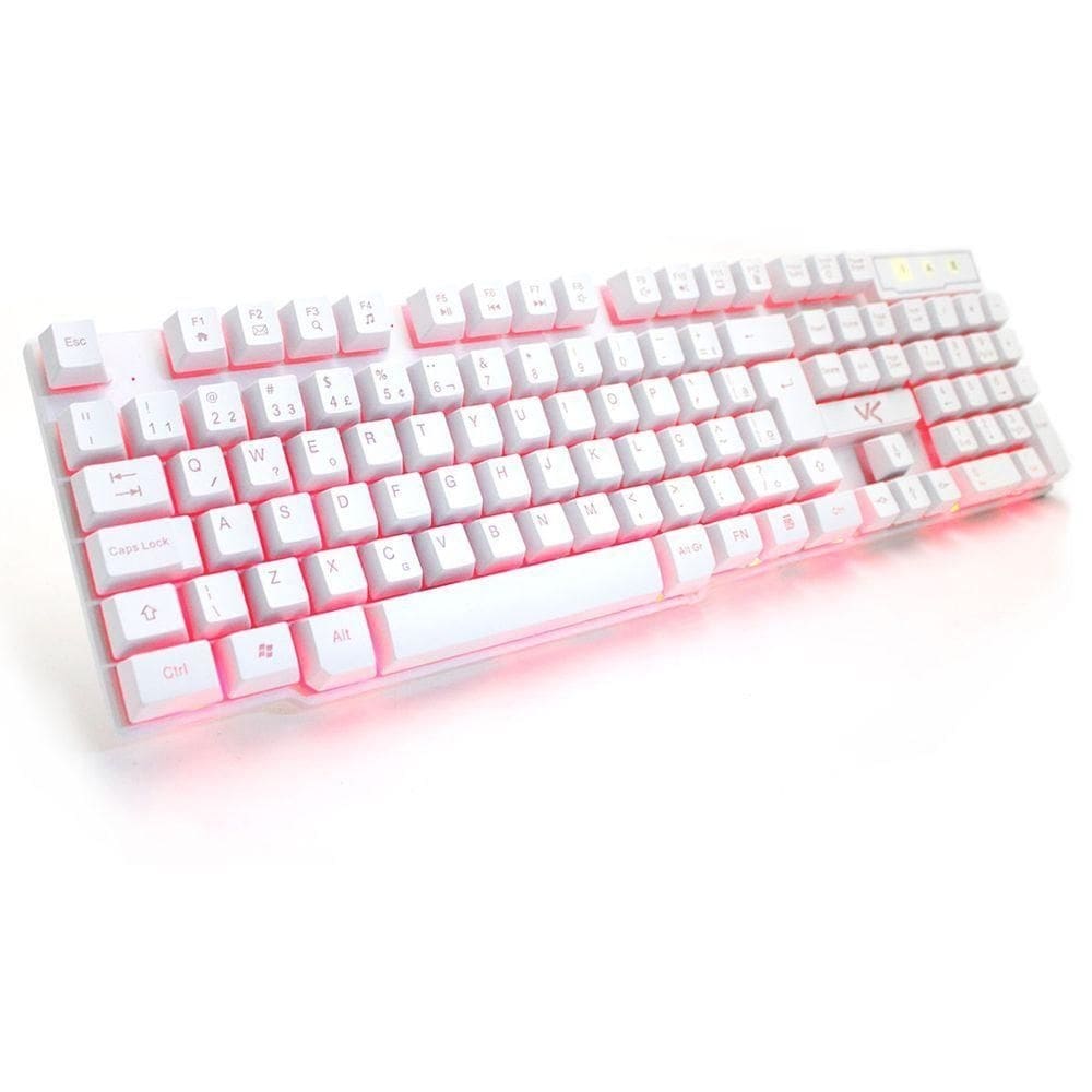 Teclado Gamer Vinik Hydra Usb Abnt2 Branco Led Vermelho - Gt