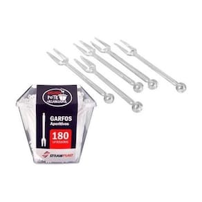 Garfo pequeno aperitivo petisco cristal strawplast c/3.600