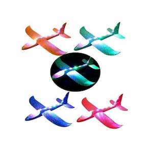 Brinquedo avião planador que voa de espuma 50cm com led