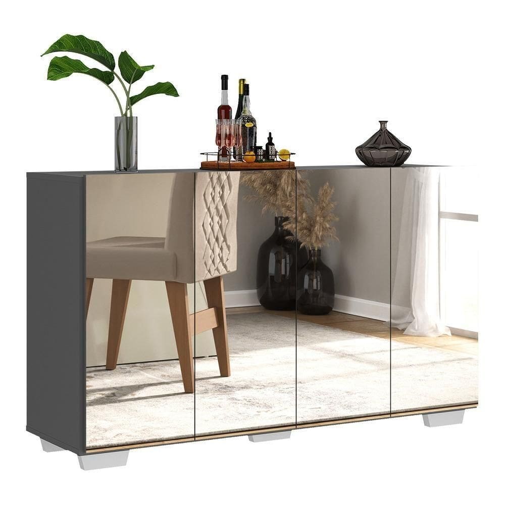Aparador Buffet 4 Portas Multimóveis V3556 Rustic/Natural