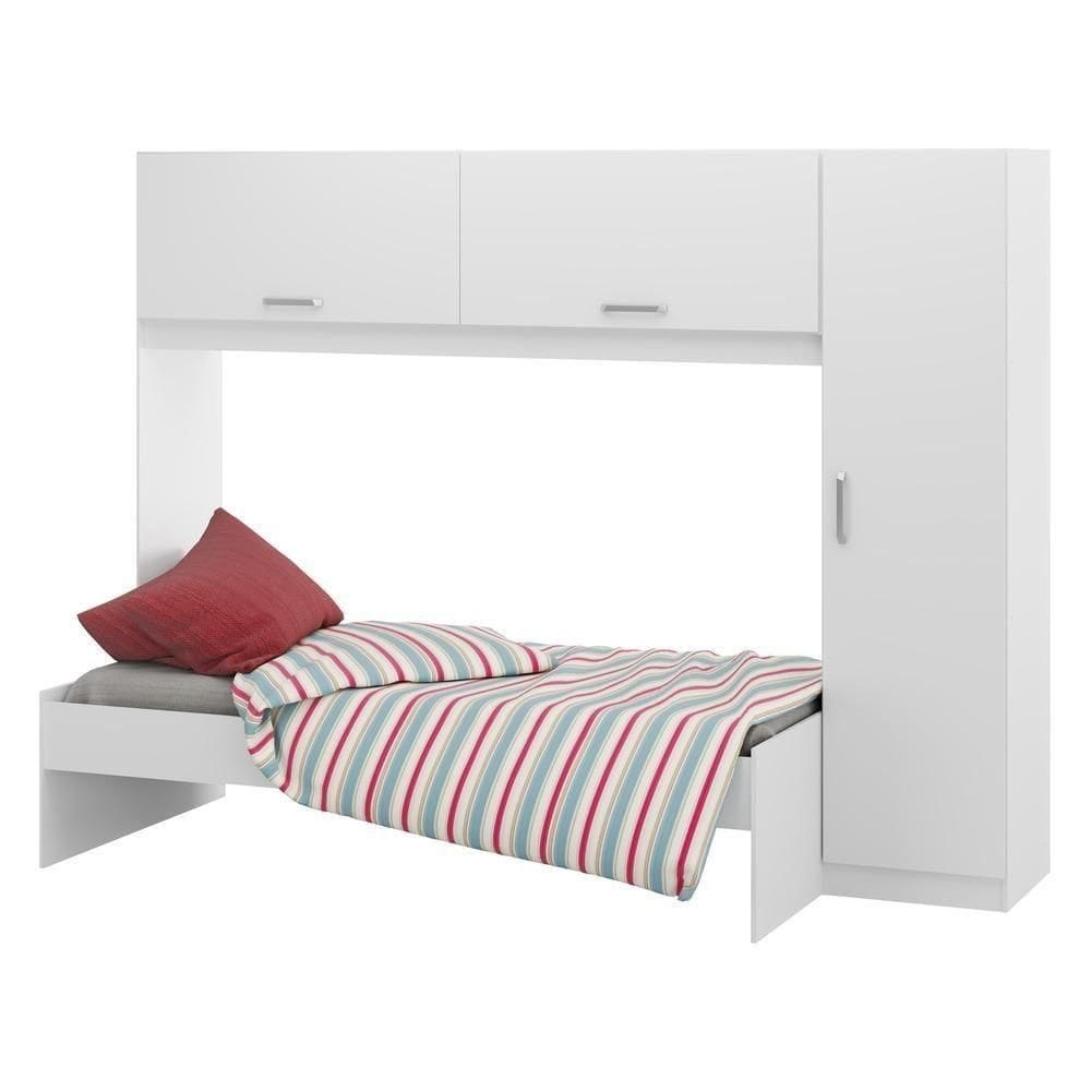 Cama Solteiro Com Colchão Incluso 88 X 188 Cm E Guarda-roupas/roupeiro Multimóveis Branca