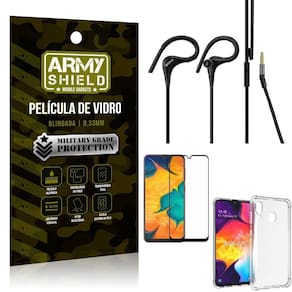Kit fone sport hs92 + capa + película 3d samsung a30