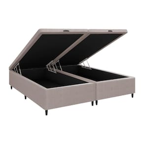 Base Cama Box Baú Queen Para Colchão 158x188cm Multimóveis Cr35238 Bege