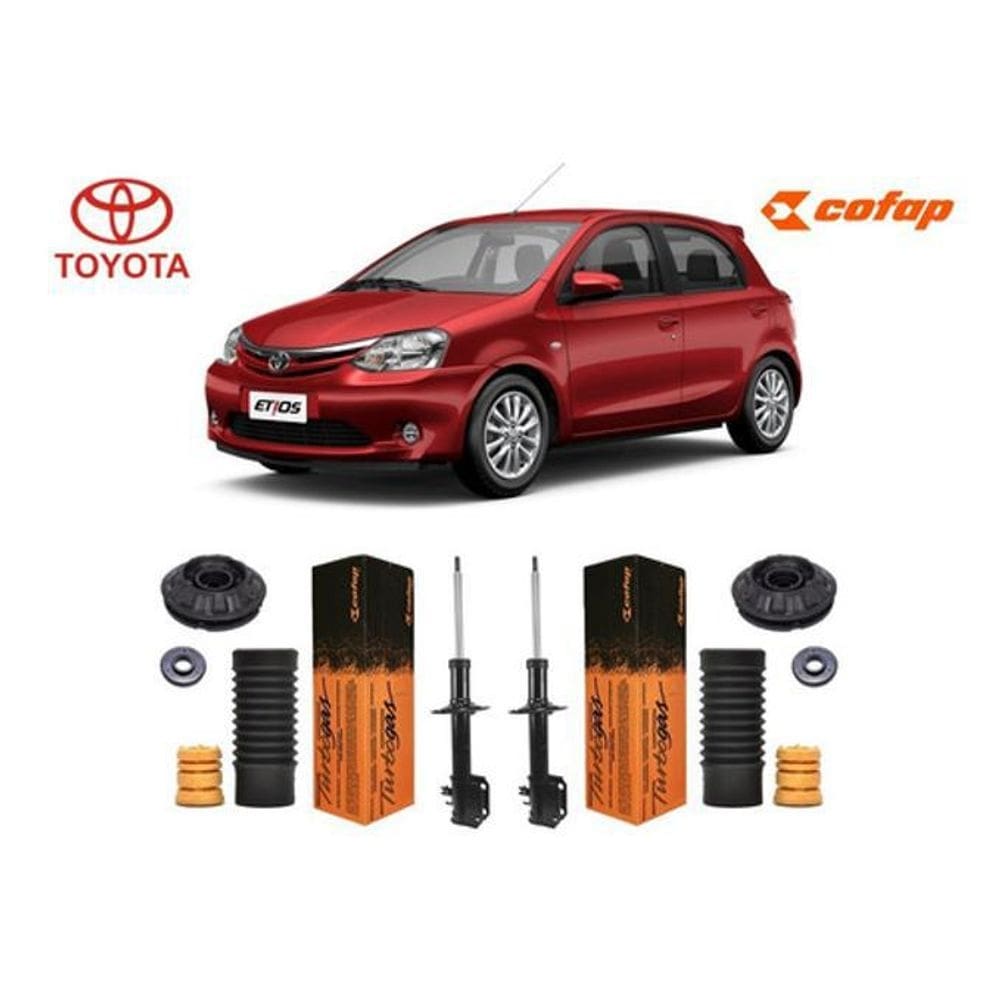2 amortecedor c/kit dianteiro etios 2012 2013 2014 15 16 17