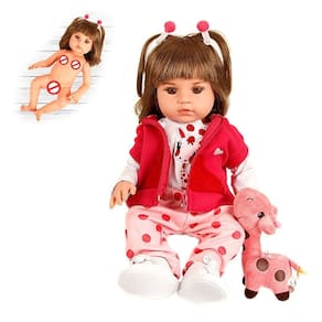 Boneca bebe reborn menina barata realista girafinha