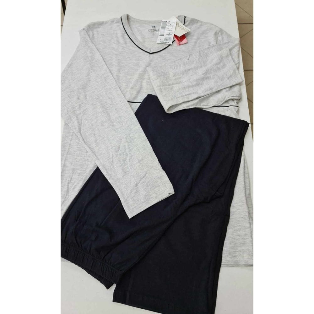 Pijama Longo Algodão Gola V Adulto Homem Hering 7604.