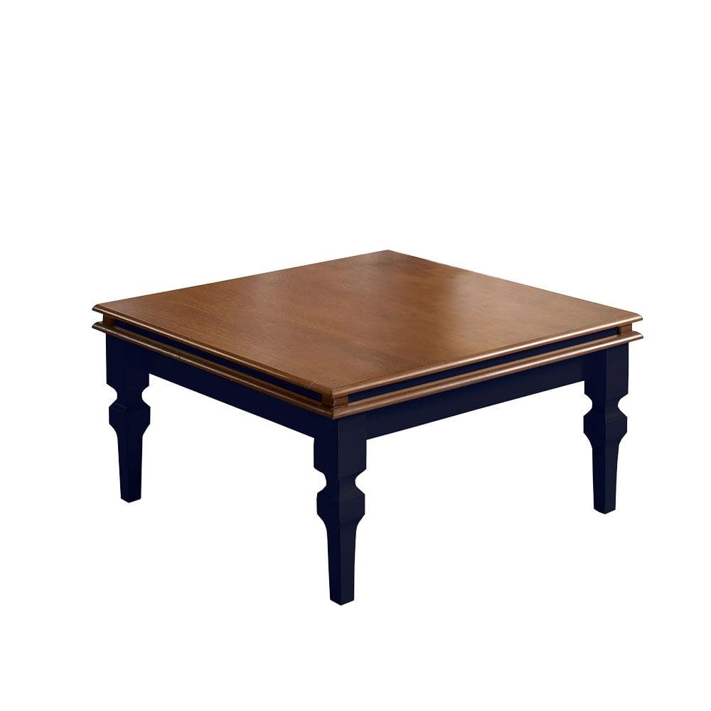 Mesa de Centro Manchester 2039 Linz Móveis - Azul Petróleo/Imbuia Glazer