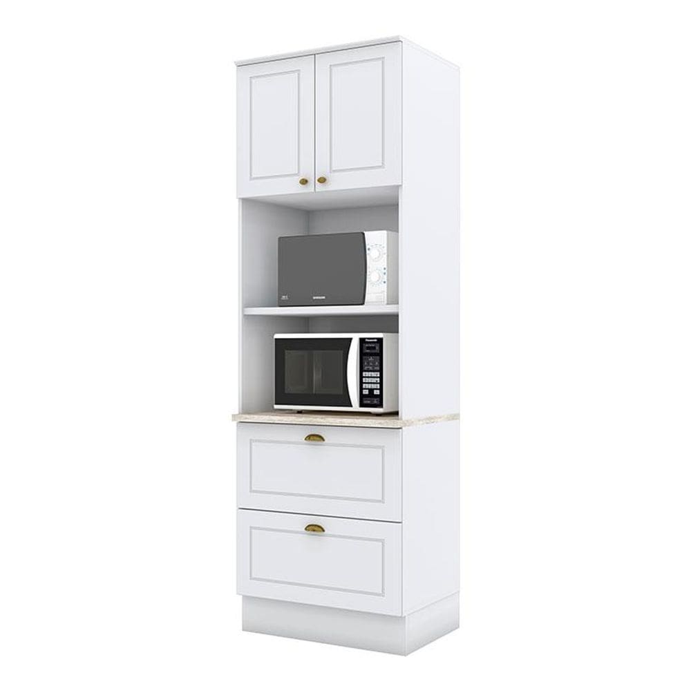 Torre Quente 2 Fornos Americana Branco com Tampo Calcare – Henn