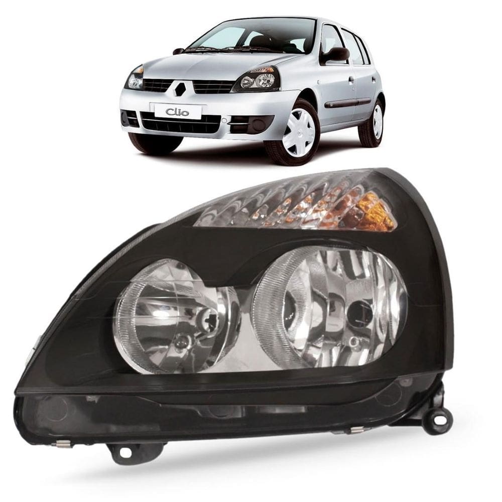 Farol clio 2003 a 2012 fumê mascara negra
