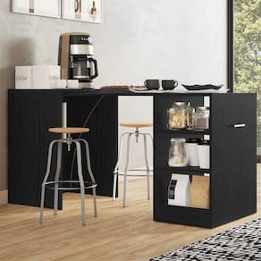 Aparador Com Mesa Dobrável Cantinho Do Café Ibiza Preto