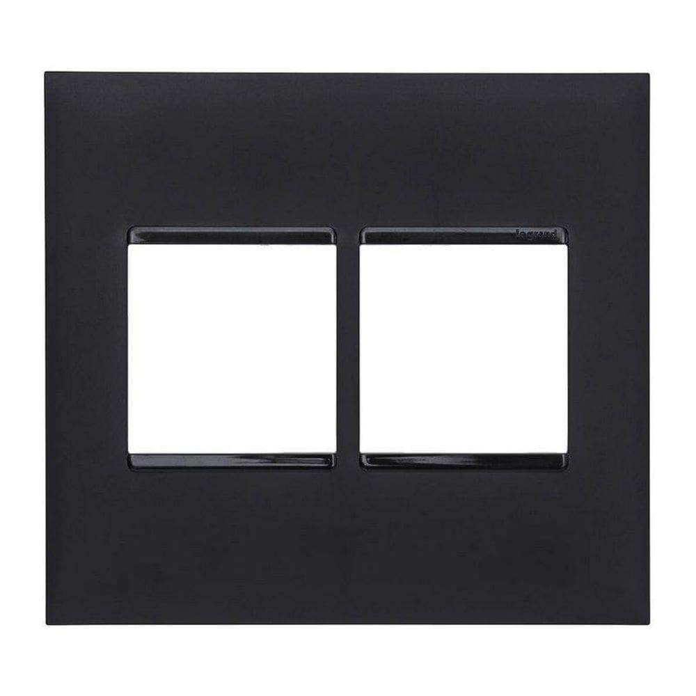 Placa 2+2 postos 4x4 preta - 618512pt pial plus+ legrand