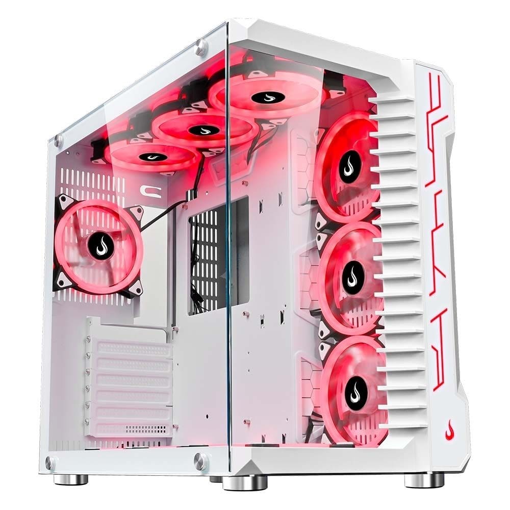 Gabinete Gamer Rise Mode Galaxy Glass S/Fan S/Fonte MidTower Lateral/Frontal Vidro Temperado Branco - RM-GA-GG-FW