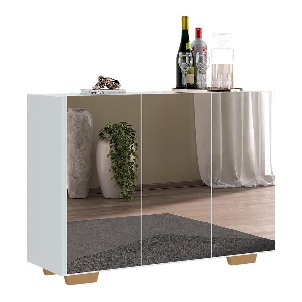 Aparador Buffet 4 Portas Vegas V3560 Branco/Natural