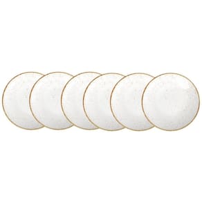 Kit Prato Sobremesa Porcelana Rústico Marrom 6Pçs Tramontina