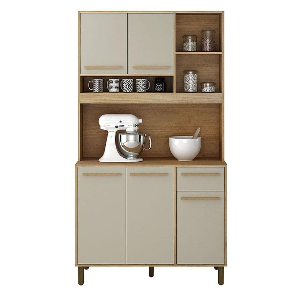 Armário de Cozinha Ametista Cinamomo Off White - Valdemóveis