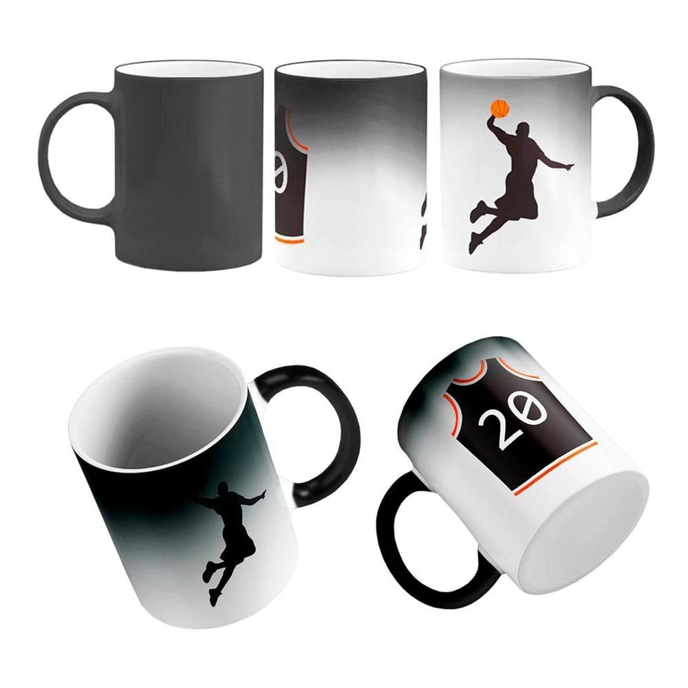 Caneca mágica jogador basquete camisa blusa 20 cesta