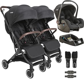 Carrinho para Gemeos com Bebe Conforto Base Kiddo Sprint Preto
