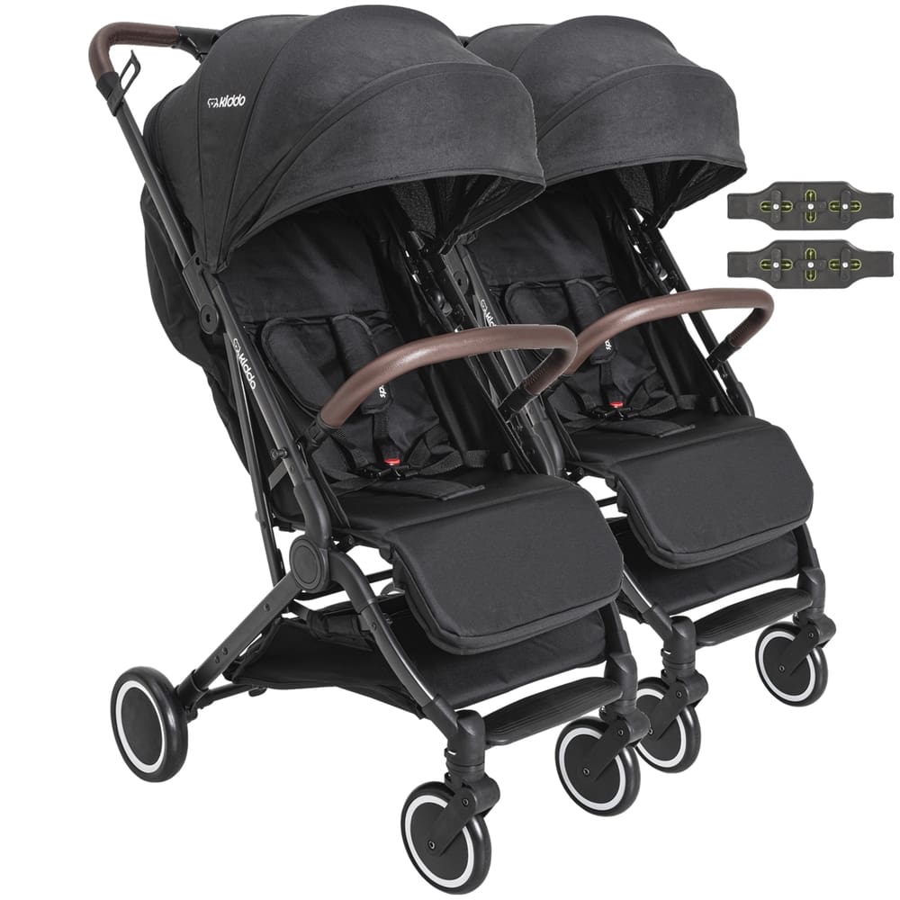 Carrinho para Gemeos Duplo Compacto Kiddo Sprint II Preto