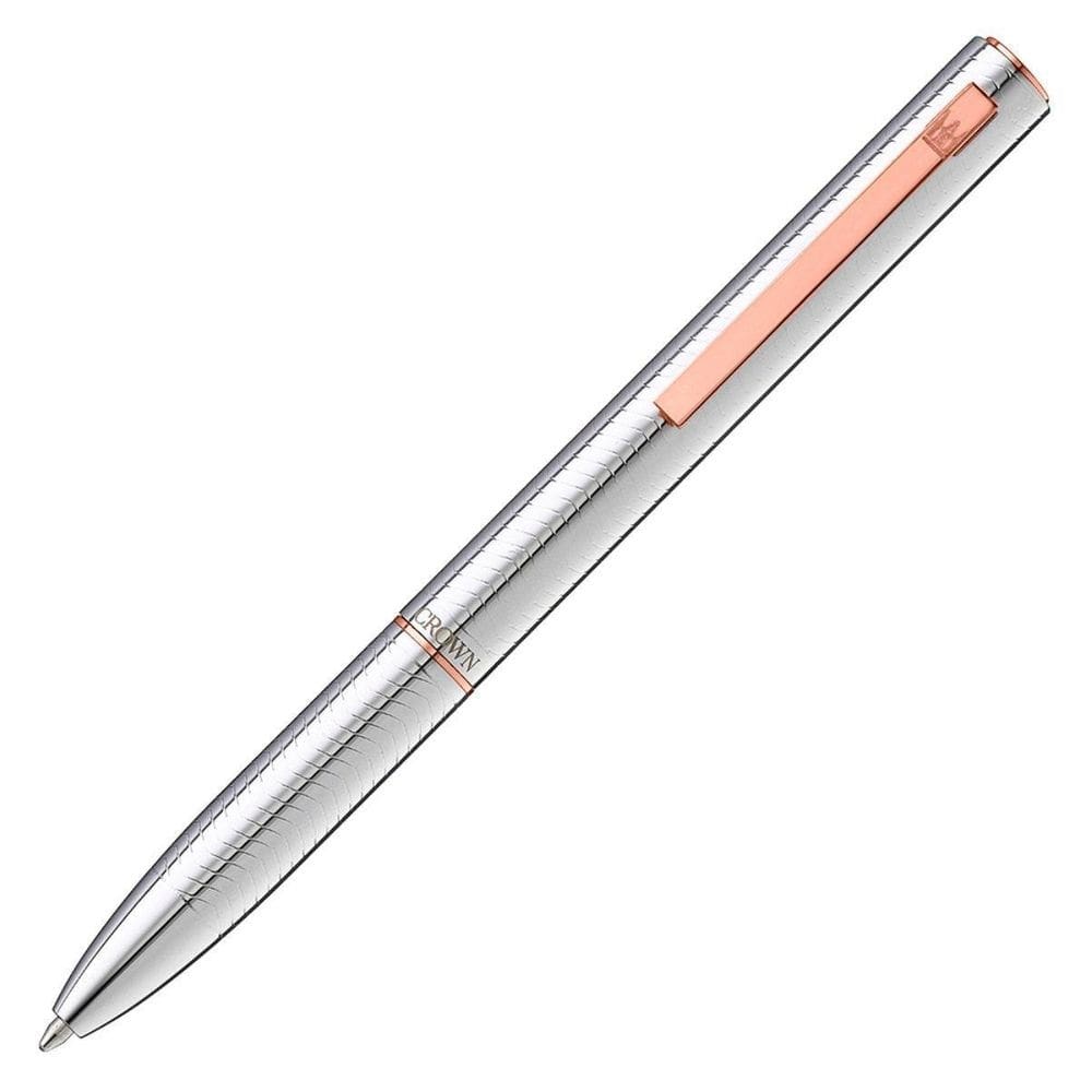 Caneta esferografica crown bullet prata