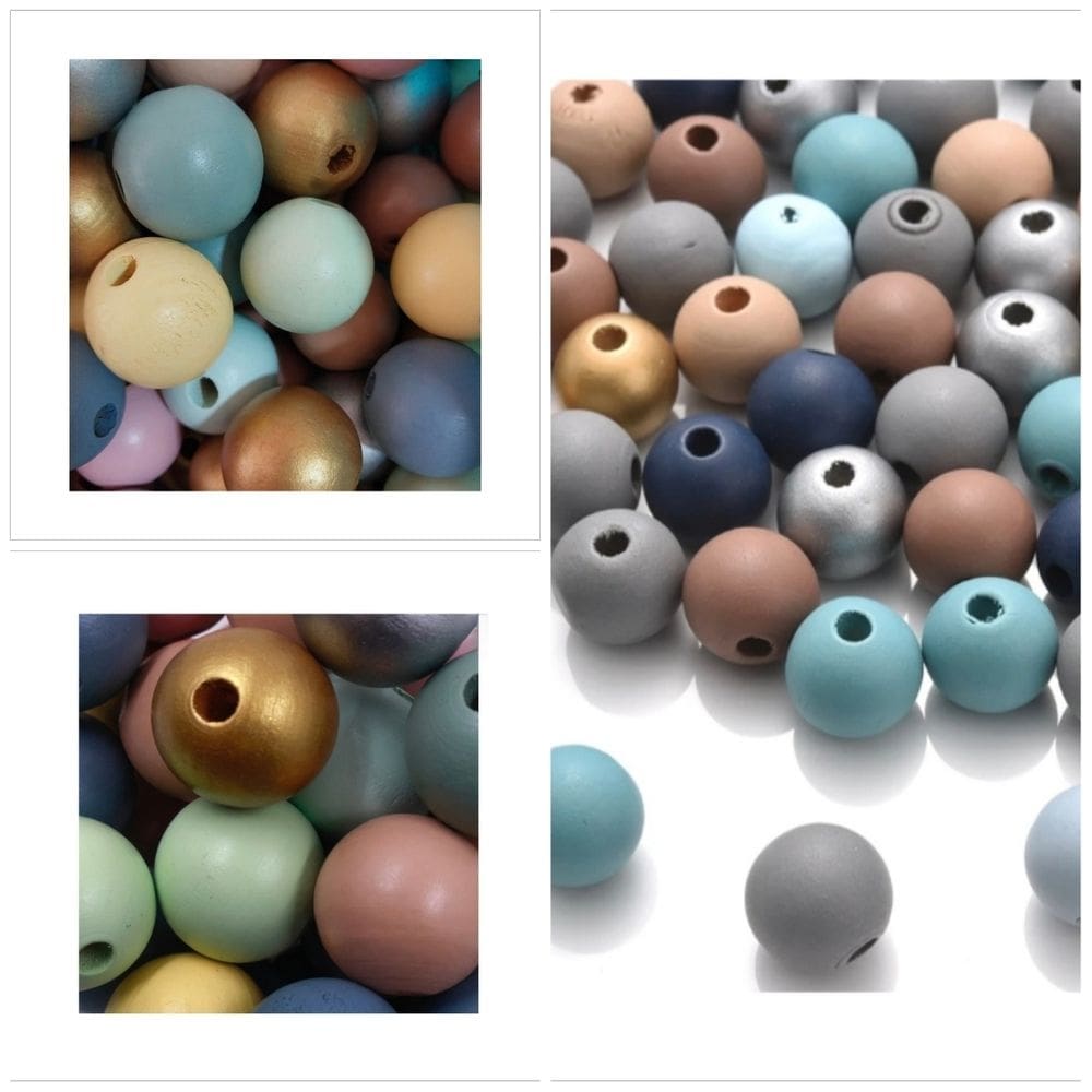 Conta De Madeira 24mm Coloridas Artesanato DIY 25 Peças
